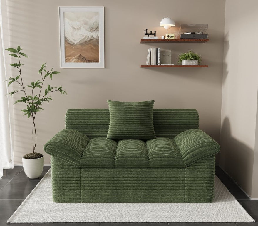 English Elm Single-Seat Corduroy Lounge Chair Deep Cushioned Comfort for Any Living Space W5571P541404