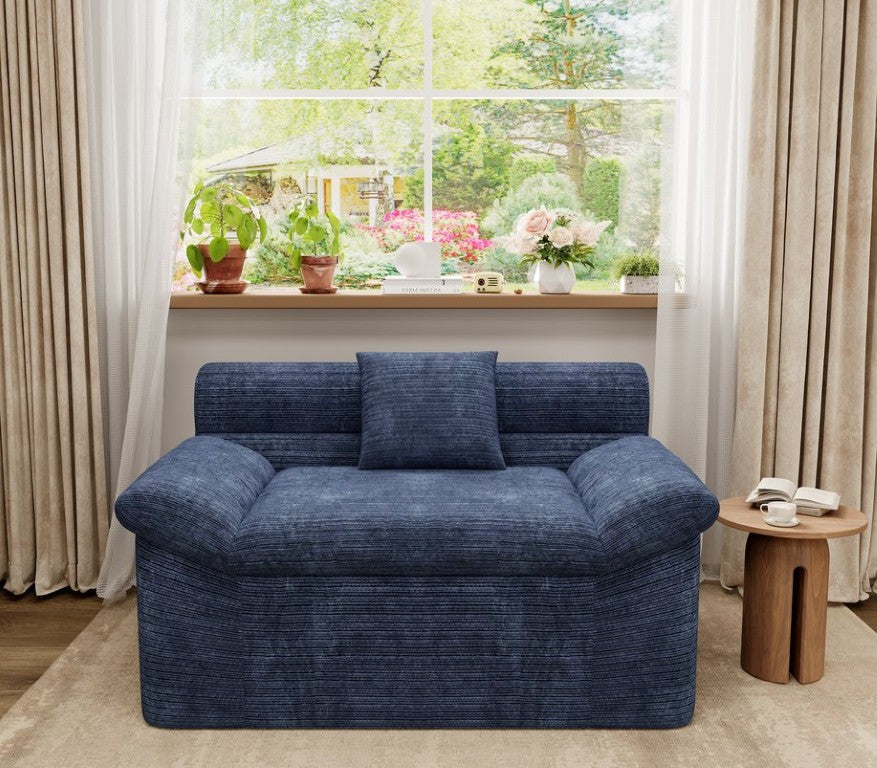 English Elm Single-Seat Corduroy Floor Sofa Deep Lounge Chair Modular Seating for Any Room W5571P541413