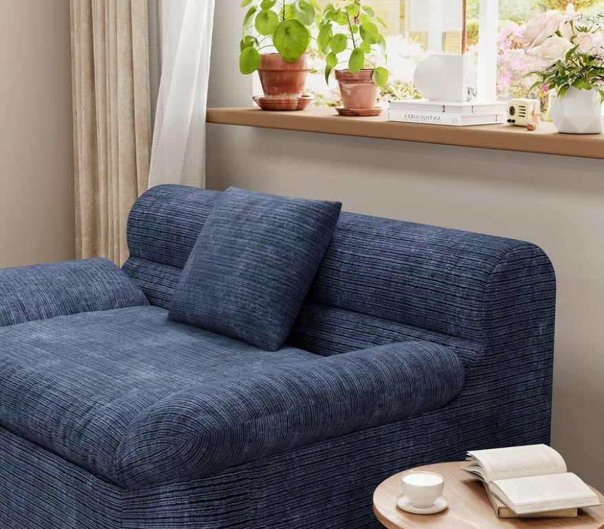 English Elm Single-Seat Corduroy Floor Sofa Deep Lounge Chair Modular Seating for Any Room W5571P541413