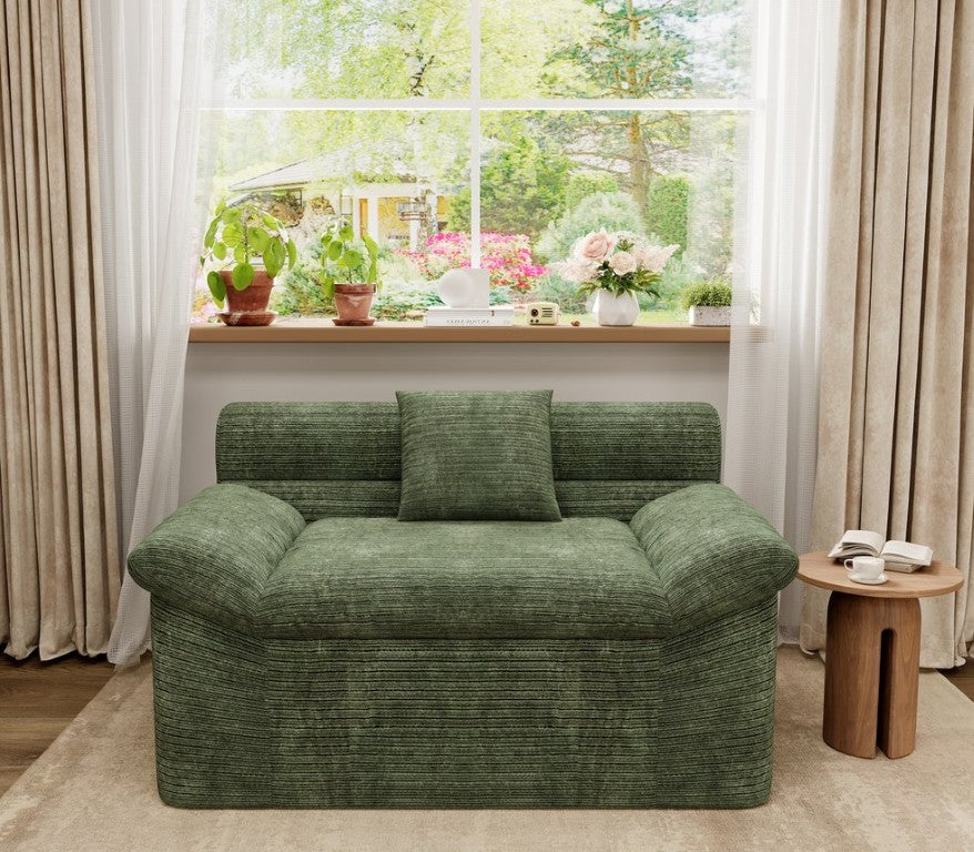 English Elm Single-Seat Corduroy Lounge Chair Deep Cushioned Cloud Comfort for Any Room W5571P541414