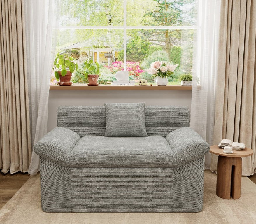 English Elm Single-Seat Corduroy Sofa Fully Assembled Deep Cushion Chair for Modern Living Spaces W5571P541416