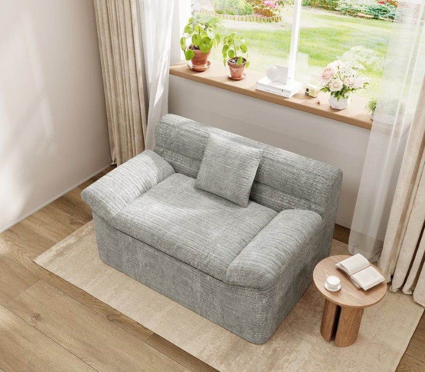 English Elm Single-Seat Corduroy Sofa Fully Assembled Deep Cushion Chair for Modern Living Spaces W5571P541416