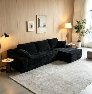 English Elm New Frameless Cloud Sectional Sofa with L Shaped Chaise High Density Foam Living Room Right Corner W5572P497732