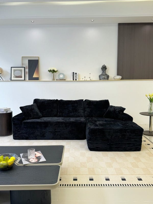 English Elm New Frameless Cloud Sectional Sofa with L Shaped Chaise High Density Foam Living Room Right Corner W5572P497732