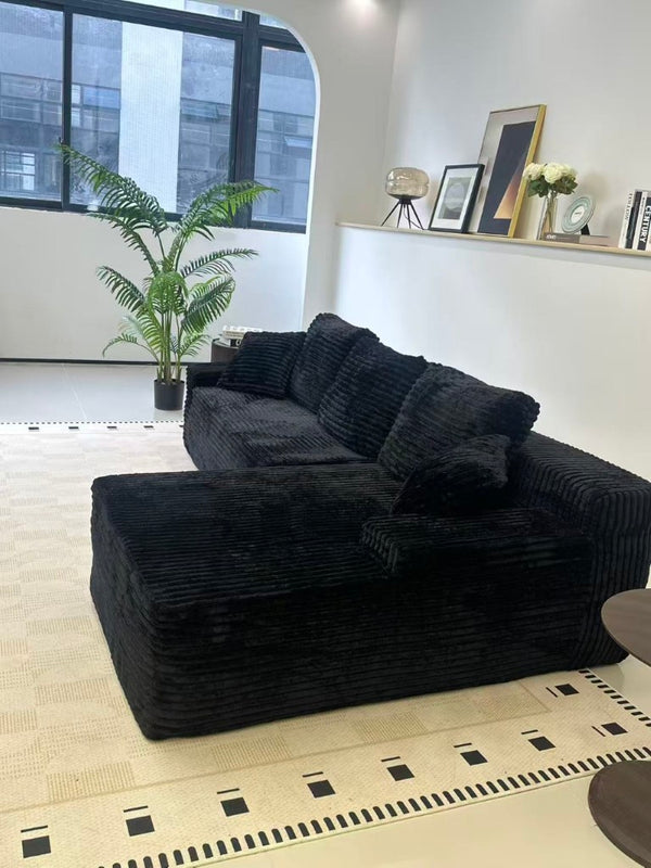 English Elm New Frameless Cloud Sectional Sofa with L Shaped Chaise High Density Foam Living Room Right Corner W5572P497732