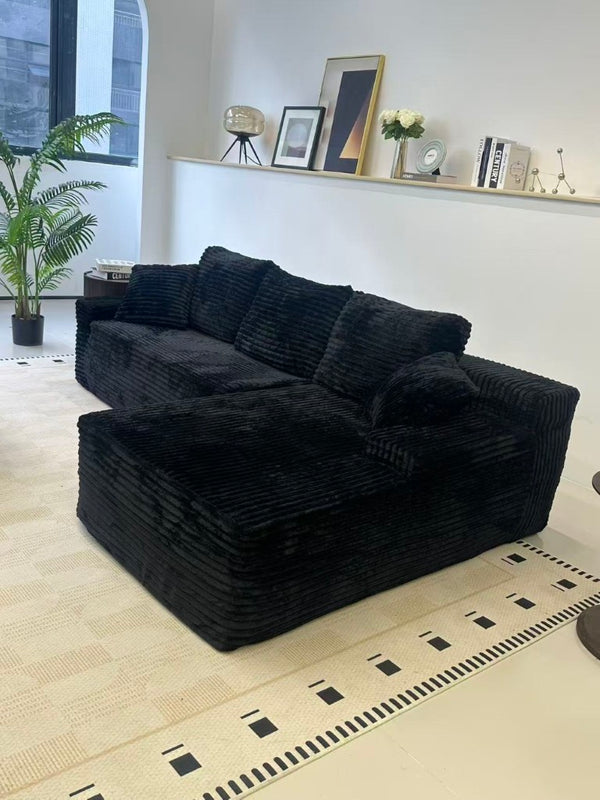 English Elm New Frameless Cloud Sectional Sofa with L Shaped Chaise High Density Foam Living Room Right Corner W5572P497732