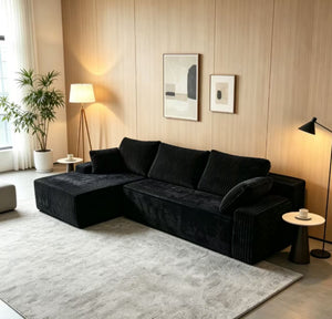 English Elm New Frameless Cloud Sectional Sofa with L Shaped Chaise High Density Foam Living Room Left Corner W5572P499392