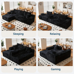 English Elm New Frameless Cloud Sectional Sofa with L Shaped Chaise High Density Foam Living Room Left Corner W5572P499392