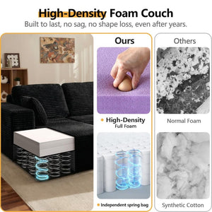English Elm New Frameless Cloud Sectional Sofa with L Shaped Chaise High Density Foam Living Room Left Corner W5572P499392