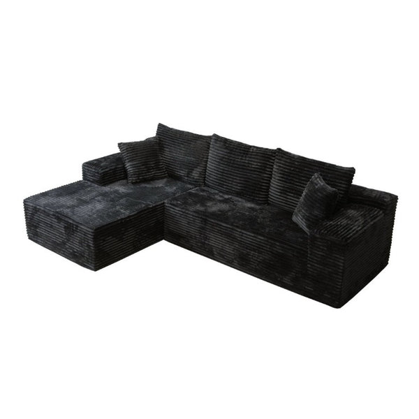 English Elm New Frameless Cloud Sectional Sofa with L Shaped Chaise High Density Foam Living Room Left Corner W5572P499392