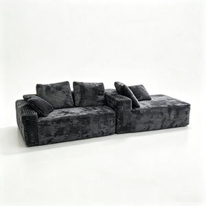 English Elm 96 Inch Frameless Cloud Sectional Chaise Sofa Deep Foam Modular Lounge for Living Room W5572P518100