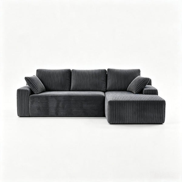 English Elm 96 Inch Frameless Cloud Sectional Chaise Sofa Deep Foam Modular Lounge for Living Room W5572P518100