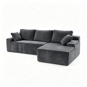 English Elm 96 Inch Frameless Cloud Sectional Chaise Sofa Deep Foam Modular Lounge for Living Room W5572P518100