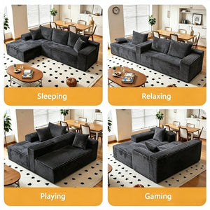 English Elm Modular Cloud Sofa Frameless Foam Sectional for Minimalist Living Room Lounge W5572P518117