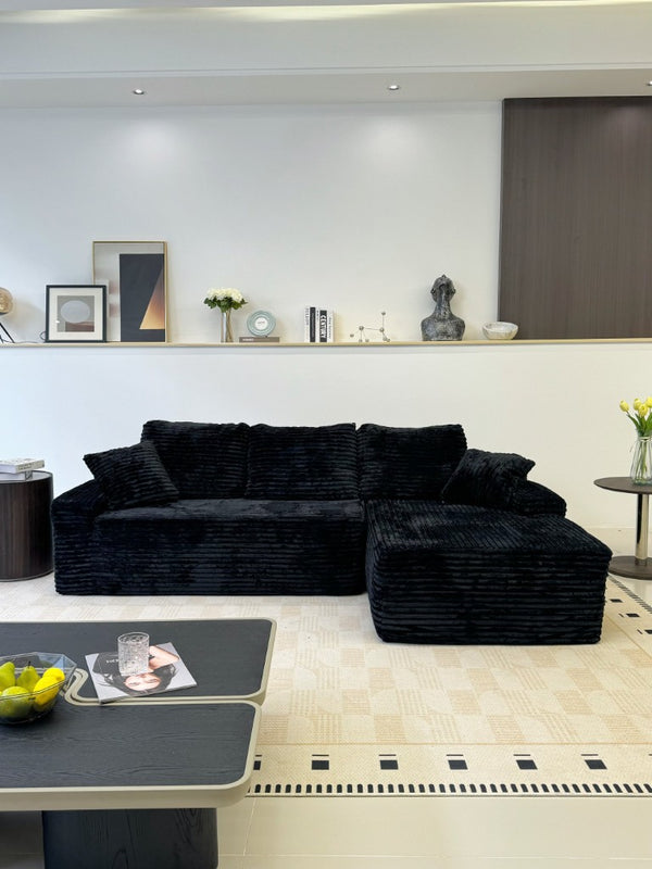 English Elm 96 Inch Frameless Cloud Sectional Sofa with Deep Foam Cushioning for Modern Living Rooms W5572P542848