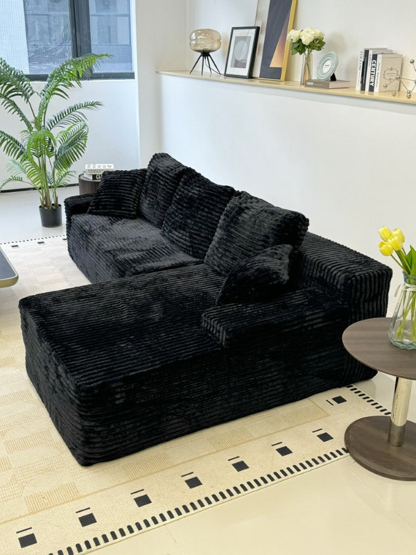 English Elm 96 Inch Frameless Cloud Sectional Sofa with Deep Foam Cushioning for Modern Living Rooms W5572P542848