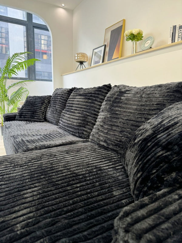 English Elm 96 Inch Frameless Cloud Sectional Sofa with Deep Foam Cushioning for Modern Living Rooms W5572P542848
