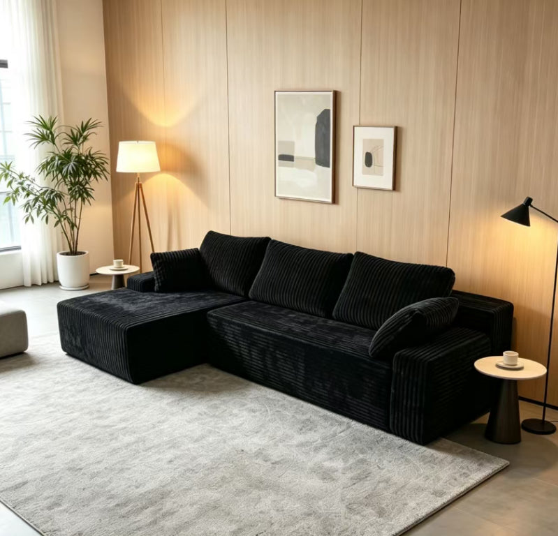 English Elm New Frameless Cloud Sectional Sofa Deep Foam Pocket Spring Lounge for Living Room W5572P542857
