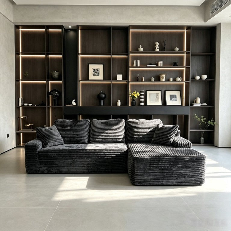 English Elm New Boneless L Shaped Sectional Sofa with Pocketed Springs and Cloud Comfort Foam Seating W5572P543686
