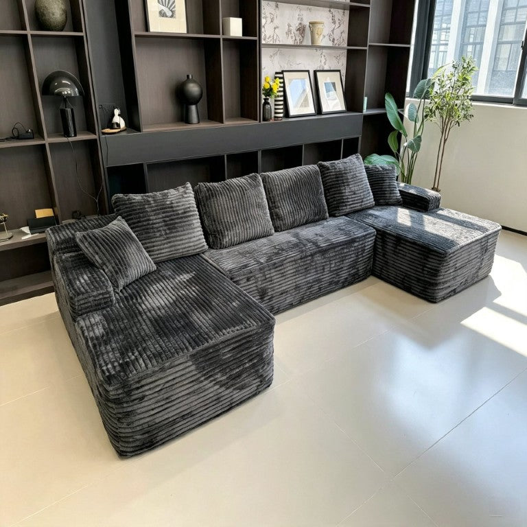 English Elm New Modular U-Shape Cloud Sectional Sofa Frameless Foam Lounger for Living Room W5572S00002