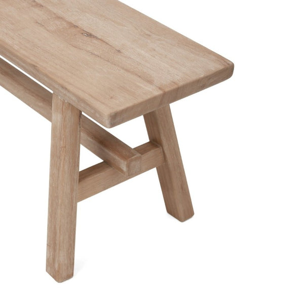 English Elm 55 Inch Solid Rubberwood Trestle Bench Farmhouse Entryway Dining Seat with Open Storage W5599P512752