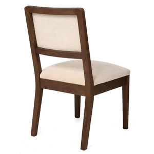 English Elm Set of 2 Rubberwood Dining Chairs Woven Fabric Ergonomic Seat for Small Apartment Walnut W5599P512801
