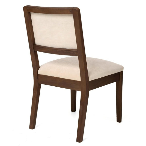 English Elm Set of 2 Rubberwood Dining Chairs Woven Fabric Ergonomic Seat for Small Apartment Walnut W5599P512801