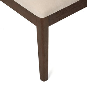 English Elm Set of 2 Rubberwood Dining Chairs Woven Fabric Ergonomic Seat for Small Apartment Walnut W5599P512801