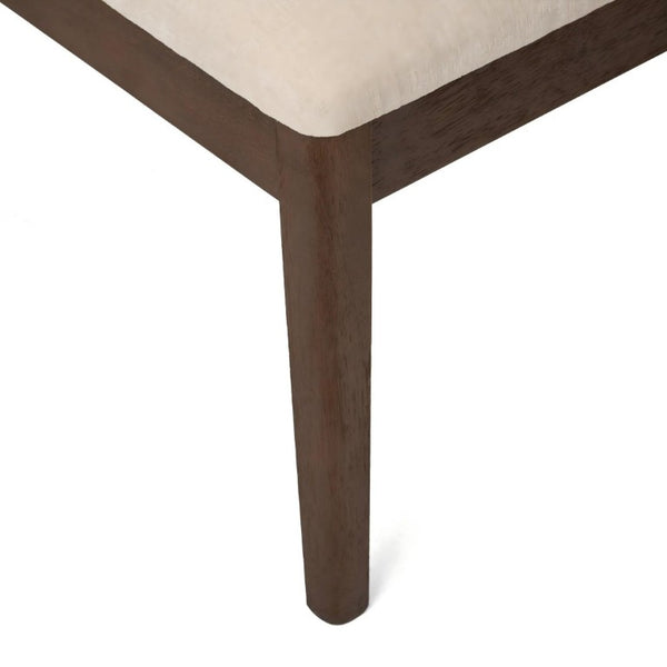 English Elm Set of 2 Rubberwood Dining Chairs Woven Fabric Ergonomic Seat for Small Apartment Walnut W5599P512801