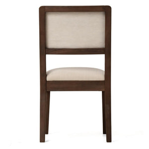 English Elm Set of 2 Rubberwood Dining Chairs Woven Fabric Ergonomic Seat for Small Apartment Walnut W5599P512801
