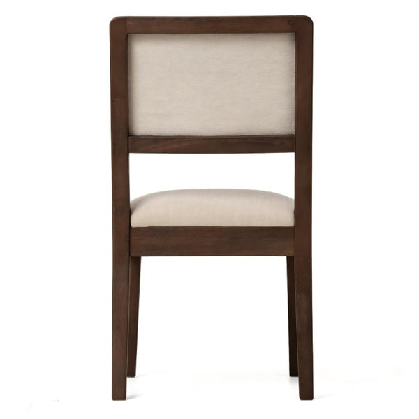 English Elm Set of 2 Rubberwood Dining Chairs Woven Fabric Ergonomic Seat for Small Apartment Walnut W5599P512801