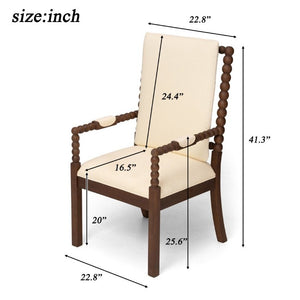 English Elm Set of 2 Rubberwood Upholstered Dining Chairs Ergonomic Cushioned Modern Kitchen Seating W5599P513115