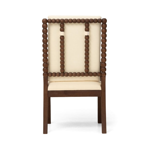 English Elm Set of 2 Rubberwood Upholstered Dining Chairs Ergonomic Cushioned Modern Kitchen Seating W5599P513115
