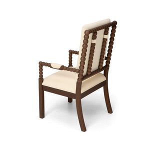 English Elm Set of 2 Rubberwood Upholstered Dining Chairs Ergonomic Cushioned Modern Kitchen Seating W5599P513115