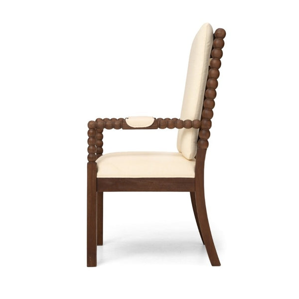 English Elm Set of 2 Rubberwood Upholstered Dining Chairs Ergonomic Cushioned Modern Kitchen Seating W5599P513115