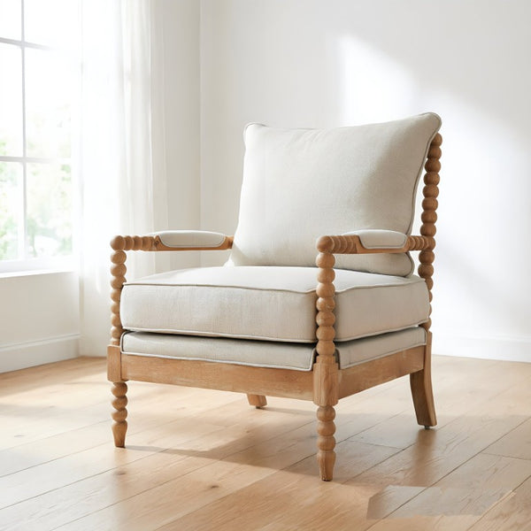 English Elm 2‑Piece Hand-Woven Paper Rope Dining Chair Set with Rubberwood Frame Linen Cushion 27.6 L x 29.5 W x 36 H W5599P538249