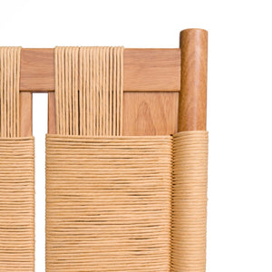 English Elm 2‑Piece Hand-Woven Paper Rope Dining Chair Set with Rubberwood Frame Linen Cushion 20.5 L x 20 W x 38.15 H W5599P547501