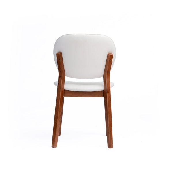 English Elm Mid‑century Modern Dining Chair Set with Walnut Legs and Cushioned Ergonomic Backrest W5599P547504
