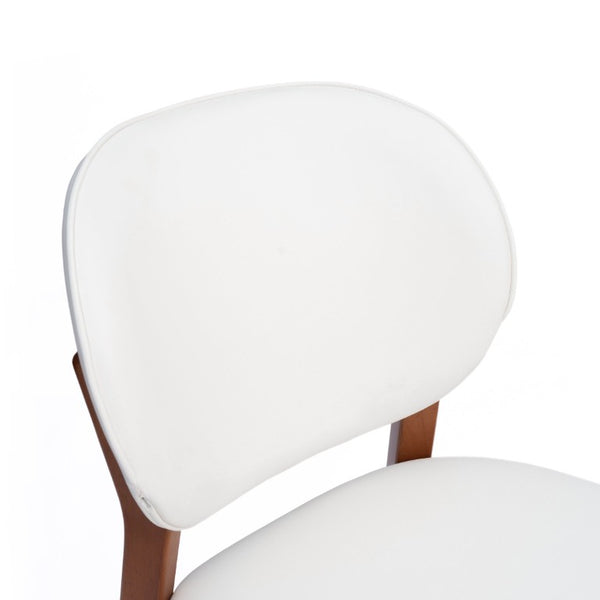 English Elm Mid‑century Modern Dining Chair Set with Walnut Legs and Cushioned Ergonomic Backrest W5599P547504