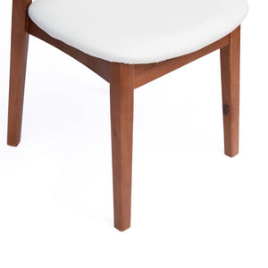 English Elm Mid‑century Modern Dining Chair Set with Walnut Legs and Cushioned Ergonomic Backrest W5599P547504
