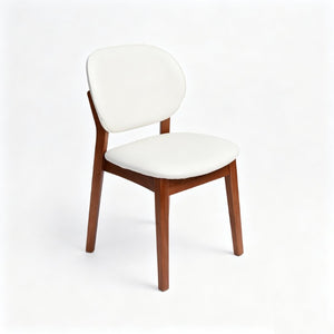 English Elm Mid‑century Modern Dining Chair Set with Walnut Legs and Cushioned Ergonomic Backrest W5599P547504