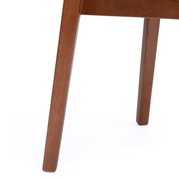 English Elm Mid‑century Modern Dining Chair Set with Walnut Legs and Cushioned Ergonomic Backrest W5599P547504