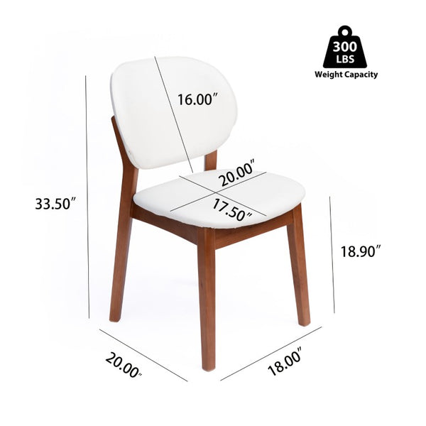 English Elm Mid‑century Modern Dining Chair Set with Walnut Legs and Cushioned Ergonomic Backrest W5599P547504