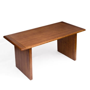 English Elm Solid Wood Rectangular Dining Table Seats Six with Wide Panel Legs for Modern Farmhouse W5599P551990