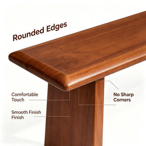 English Elm Solid Wood Farmhouse Bench Handcrafted Slab Leg Natural Grain Entryway Dining Seat W5599P552011