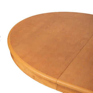 English Elm Extendable Solid Rubberwood Round Oval Dining Table Pedestal Base Space Saving W5599S00002