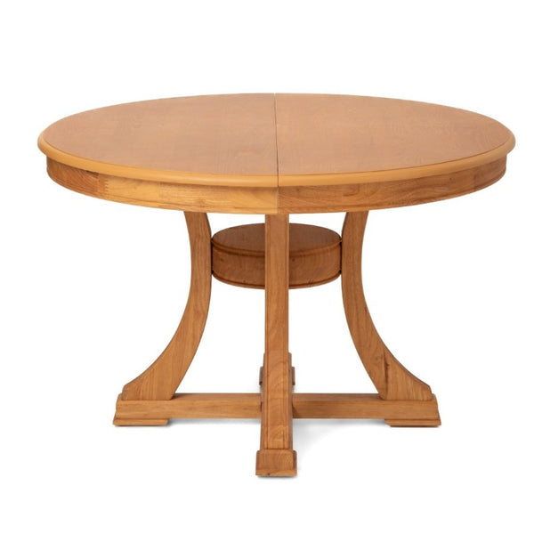 English Elm 7-Piece French Country Dining Set Extendable Round Wood Table with Rattan Chairs W5599S00008