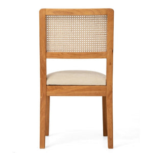 English Elm 5-Piece French Country Round Extendable Dining Set with Solid Wood and Rattan Chairs W5599S00009