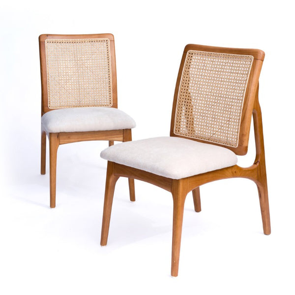 English Elm 5-Piece Solid Wood Round Extendable Dining Set with Rattan Back Upholstered Chairs W5599S00010