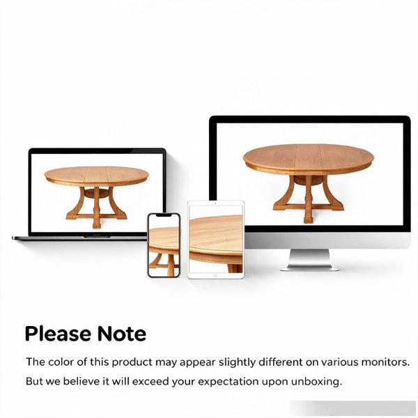 English Elm 7-Piece Solid Wood Round Extendable Dining Set with Rattan Back Upholstered Chairs W5599S00011